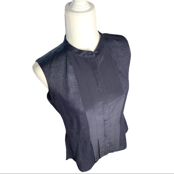 Tory Burch Linen and Silk Sleeveless Blouse - Picture 2 of 7